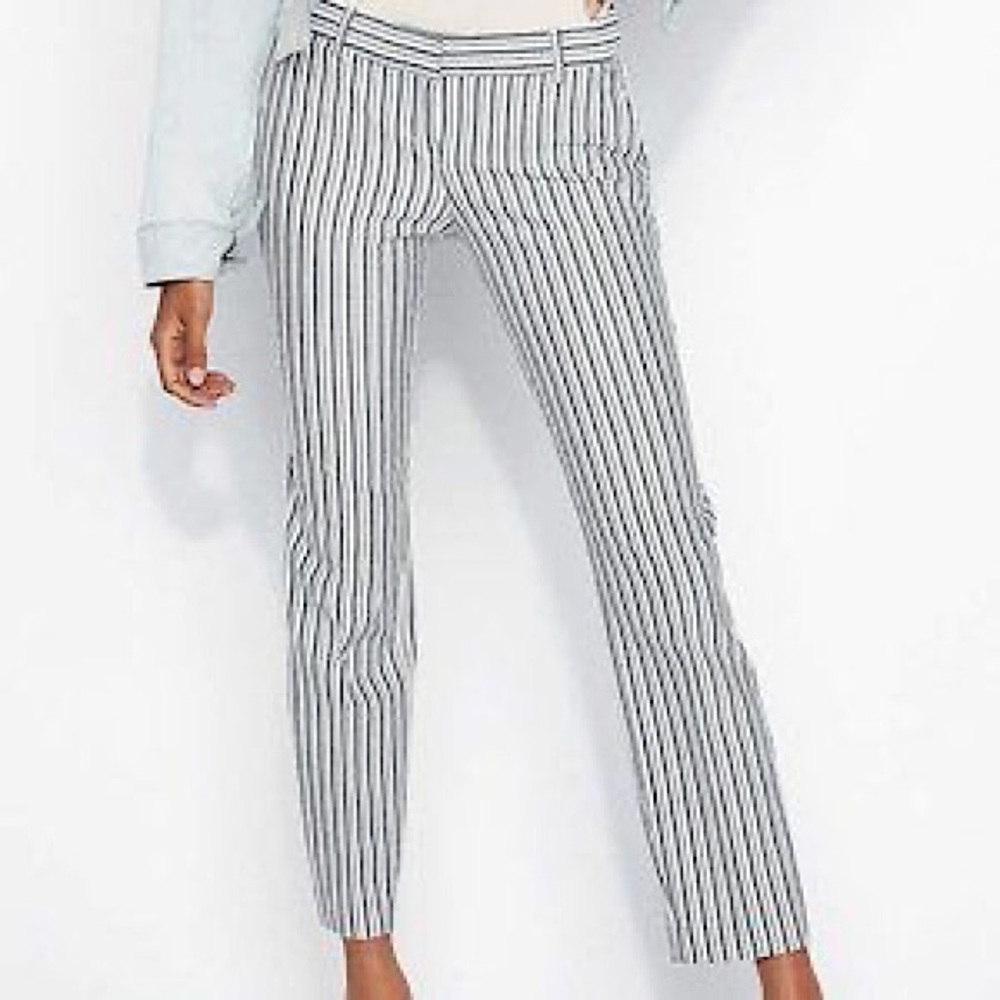 Express Columnist Stripe Mid Rose Work Pant